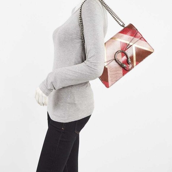 Gucci Pink Multicolor Ayers Snake Small Dionysus Small Shoulder Bag - Picture 3 of 12